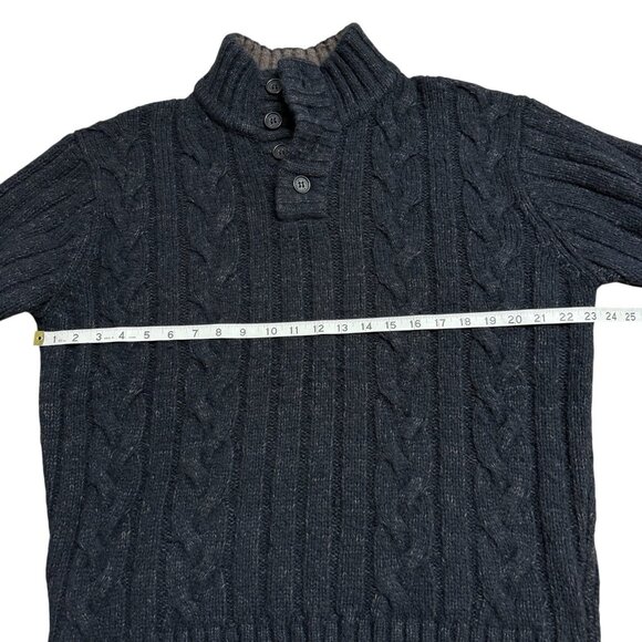M&S NORTH COAST KNIT SWEATER THICK WOOL BLEND MENS L CABLE KNIT DARK ACADEMIA - Picture 8 of 9